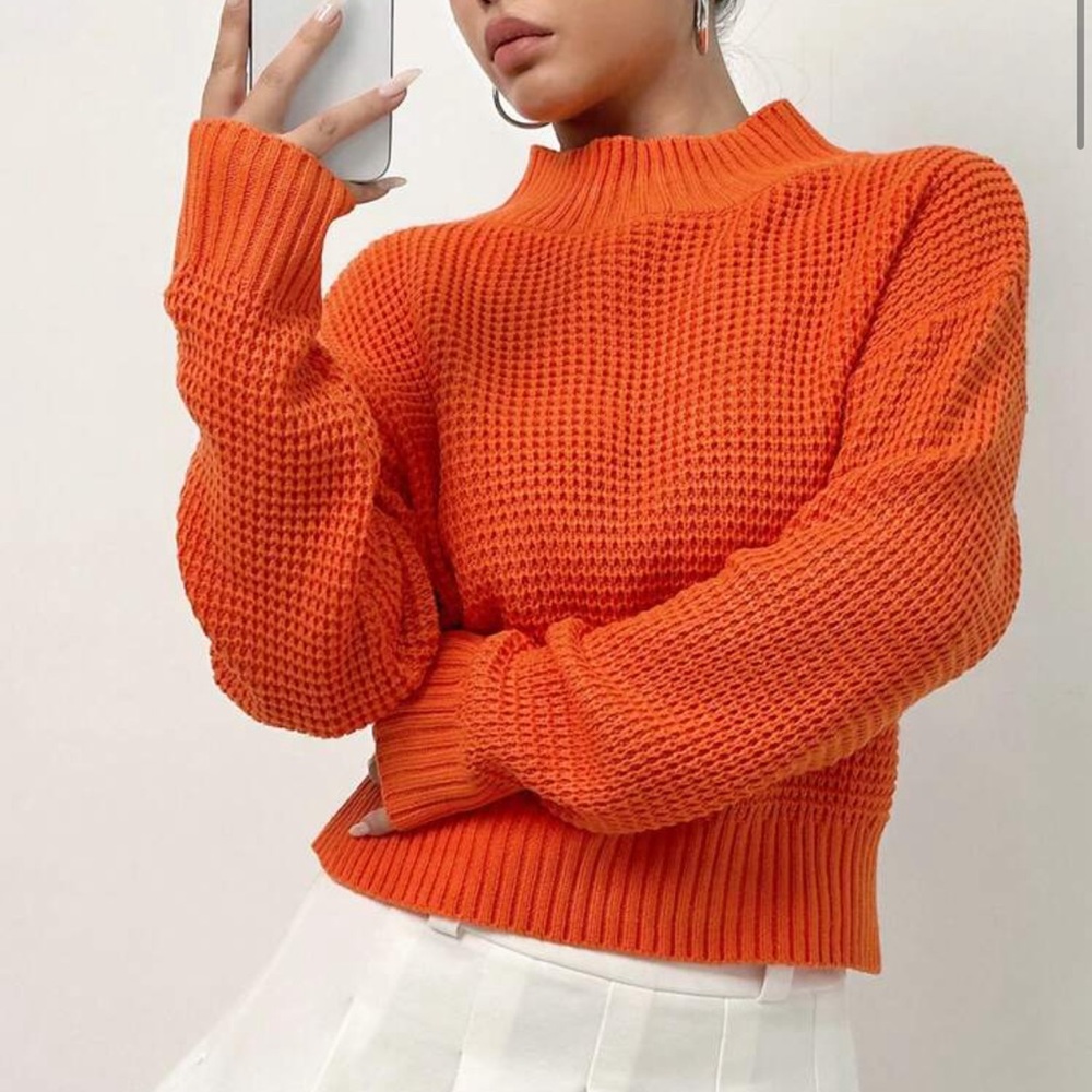 Shein orange sweater for sale! Never worn!